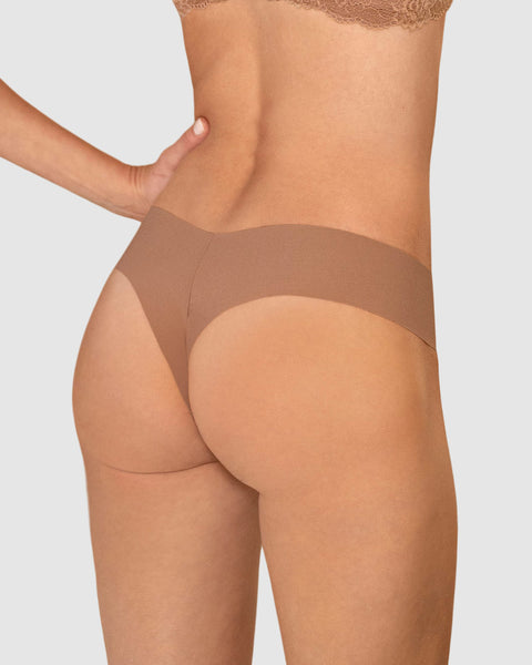 Panty brasilera invisible ultraplano sin elásticos y de pocas costuras#color_a19-cafe-claro