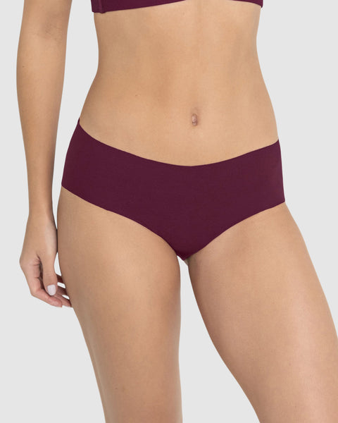 Panty hípster invisible ultraplano sin elásticos y de pocas costuras#color_430-vino