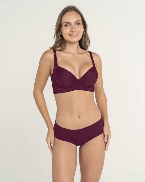 Panty hípster invisible ultraplano sin elásticos y de pocas costuras#color_430-vino