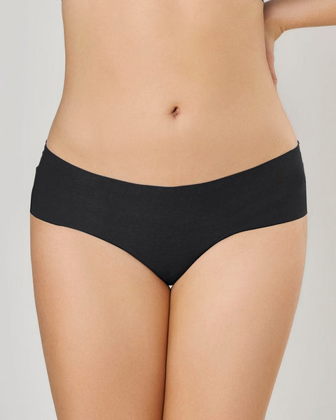 Paquete x5 panties hípster invisible ultraplano sin elásticos y de pocas costuras#color785-negro