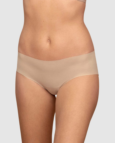 Paquete x3 panties hípster invisible ultraplano sin elásticos y de pocas costuras#color_802-cafe-claro