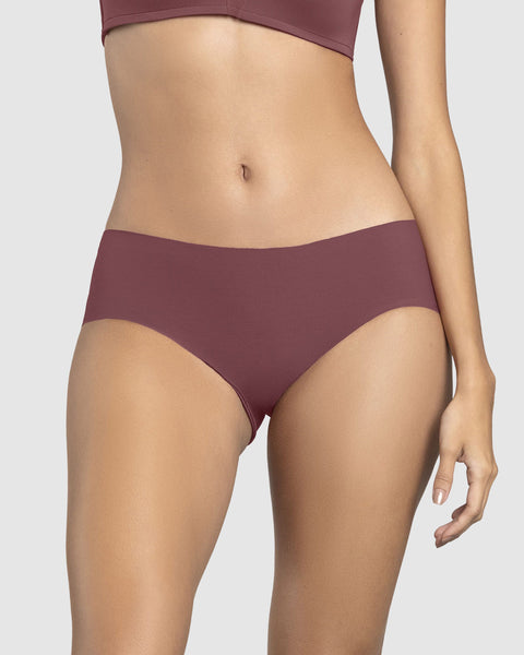 Panty hípster invisible ultraplano sin elásticos y de pocas costuras#color_c09-vino-medio