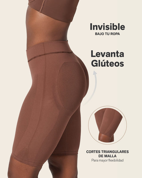 Panty faja seamless con efecto levanta cola#color_875-cafe-oscuro