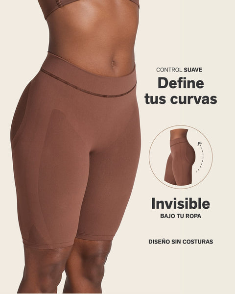 Panty faja seamless con efecto levanta cola#color_875-cafe-oscuro