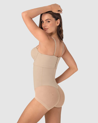 Panty faja de tiro alto y control de abdomen invisible en glúteos#color_802-cafe-claro