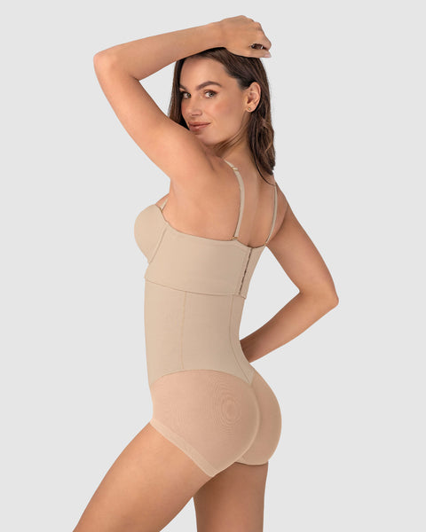 Panty faja de tiro alto y control de abdomen invisible en glúteos#color_802-cafe-claro
