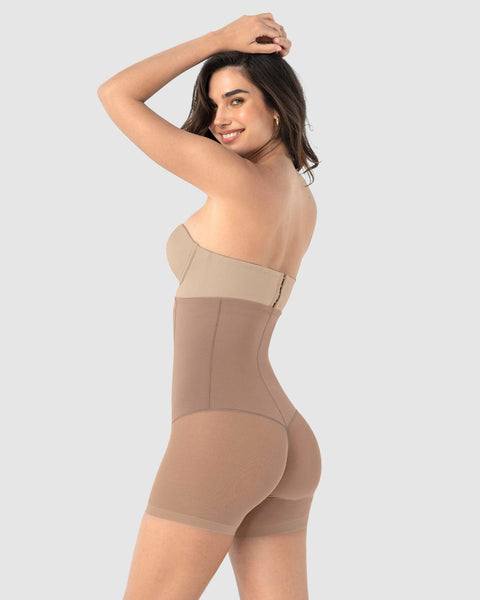 Panty faja strapless invisible con efecto de tanga brasilera#color_857-cafe