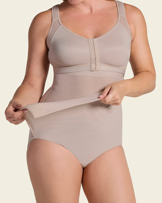 Panty faja postparto y postquirúrgico con mayor cubrimiento de abdomen#color_802-cafe-claro