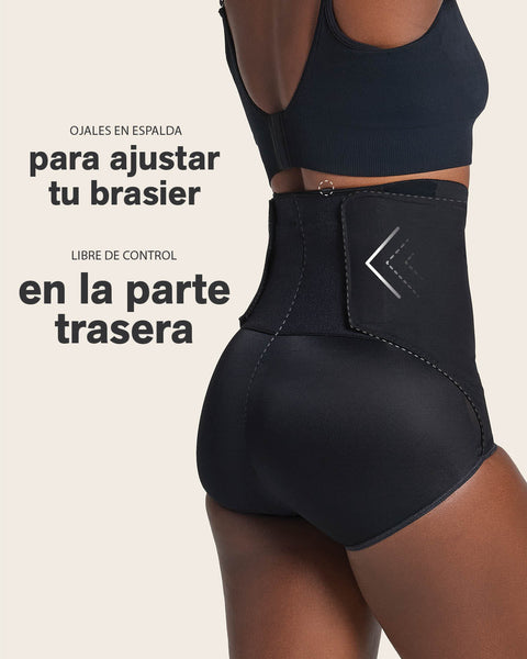 Panty faja postparto y postquirúrgico con mayor cubrimiento de abdomen#color_700-negro