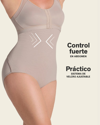 Panty faja postparto y postquirúrgico con mayor cubrimiento de abdomen#color_802-cafe-claro