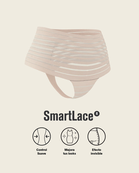 Panty alto de control suave con encaje en bandas#color_898-marfil