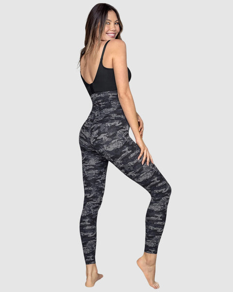 Legging de tiro alto de control en abdomen y piernas#color_791-gris-estampado