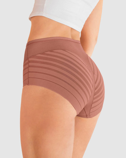 Panty faja clásico con control moderado de abdomen y bandas en tul#color_122-rosa-medio