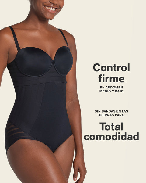 Panty faja busto libre de control de abdomen invisible en piernas#color_700-negro