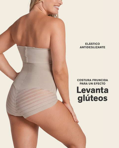 Panty faja busto libre de control de abdomen invisible en piernas#color_802-cafe-claro