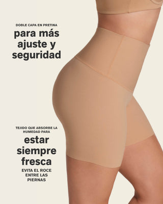 Short de control de abdomen y cintura que disimula la celulitis#color_801-cafe-medio