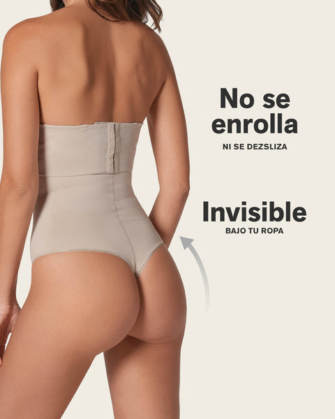 Panty faja de control estilo brasilera y efecto cintura reloj de arena#color_802-cafe-claro