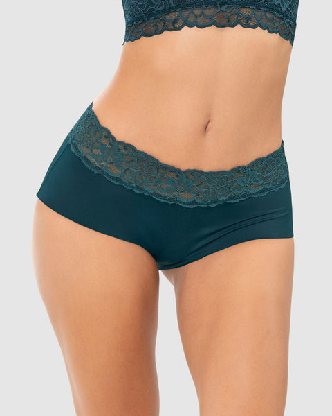 Panty hípster en tela ultraliviana con franja de encaje#color_249-verde-pino