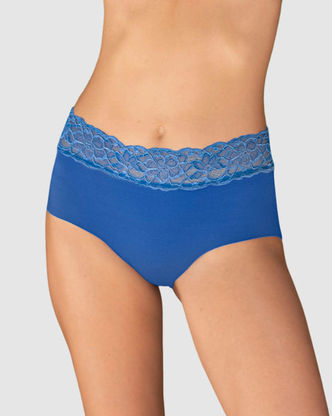 Panty hipster en tela ultraliviana con franja de encaje#color_487-azul-rey