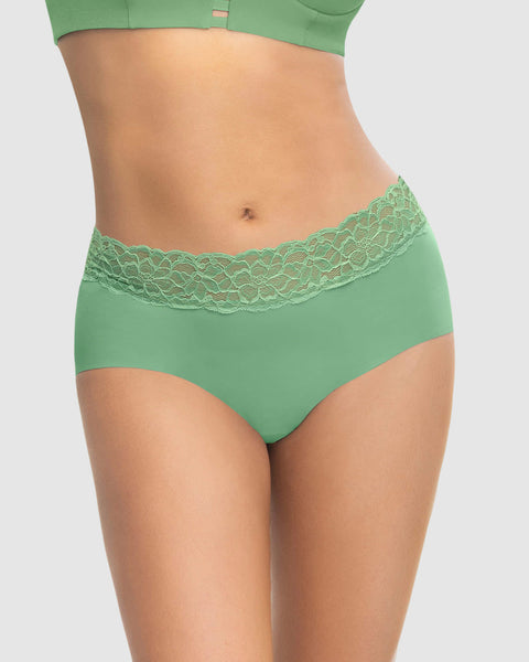 Panty hípster en tela ultraliviana con franja de encaje#color_628-verde-manzana