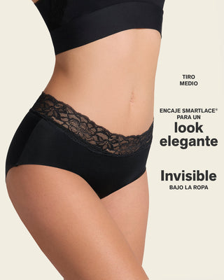 Panty hipster en tela ultraliviana con franja de encaje#color_700-negro