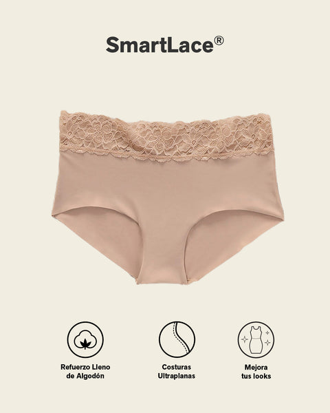 Panty hípster en tela ultraliviana con franja de encaje#color_a89-terracota-med