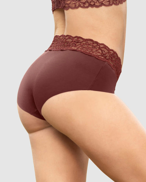 Panty hípster en tela ultraliviana con franja de encaje#color_a21-vino-marron