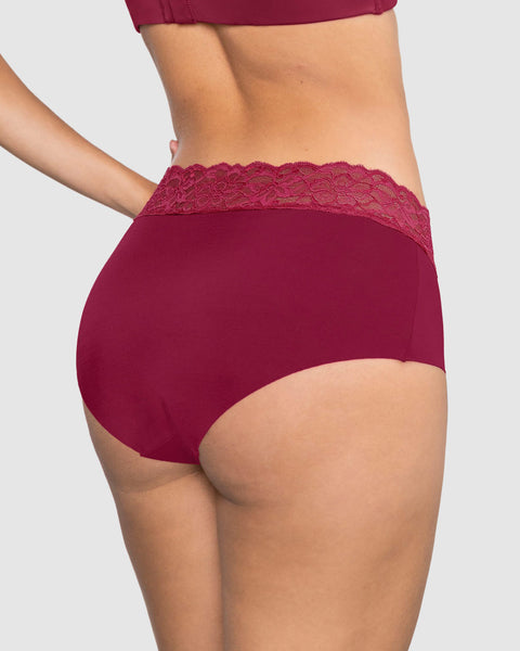 Panty hípster en tela ultraliviana con franja de encaje#color_a97-vinotinto