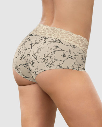 Panty hípster en tela ultraliviana con franja de encaje#color_b73-estampado-flores