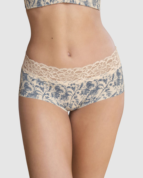 Panty hípster en tela ultraliviana con franja de encaje#color_b97-estampado-flores