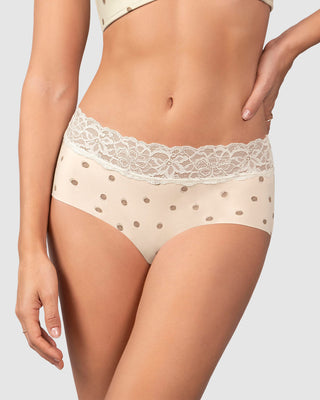Panty hípster en tela ultraliviana con franja de encaje#color_c01-estampado-puntos