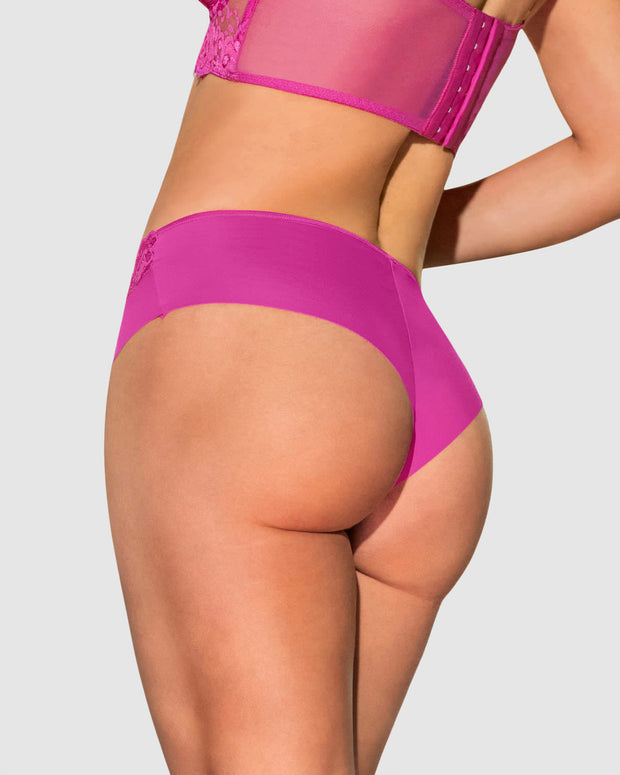 Sexy panty cachetero en tela ultraliviana con encaje#color_338-fucsia-medio