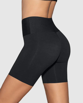 Short de control moderado aspecto invisible con fajón antideslizante#color_700-negro