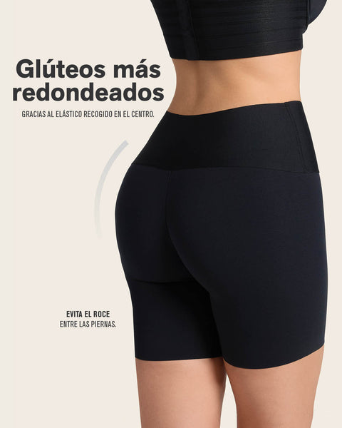 Short de control moderado aspecto invisible con fajón antideslizante#color_700-negro