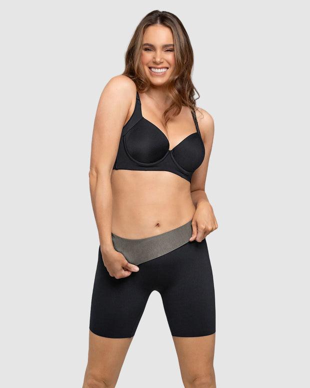 Short de control moderado aspecto invisible con fajón antideslizante