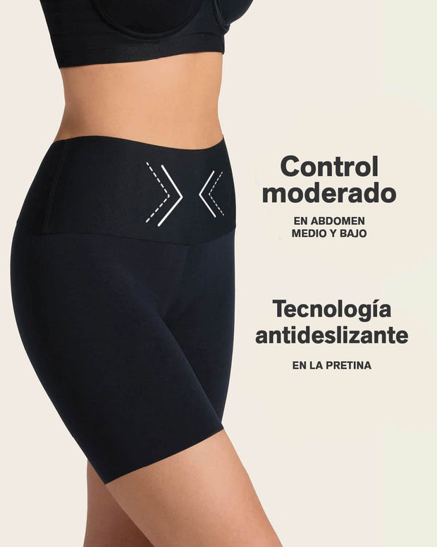 Paquete x 2 shorts de control moderado aspecto invisible con fajón antideslizante