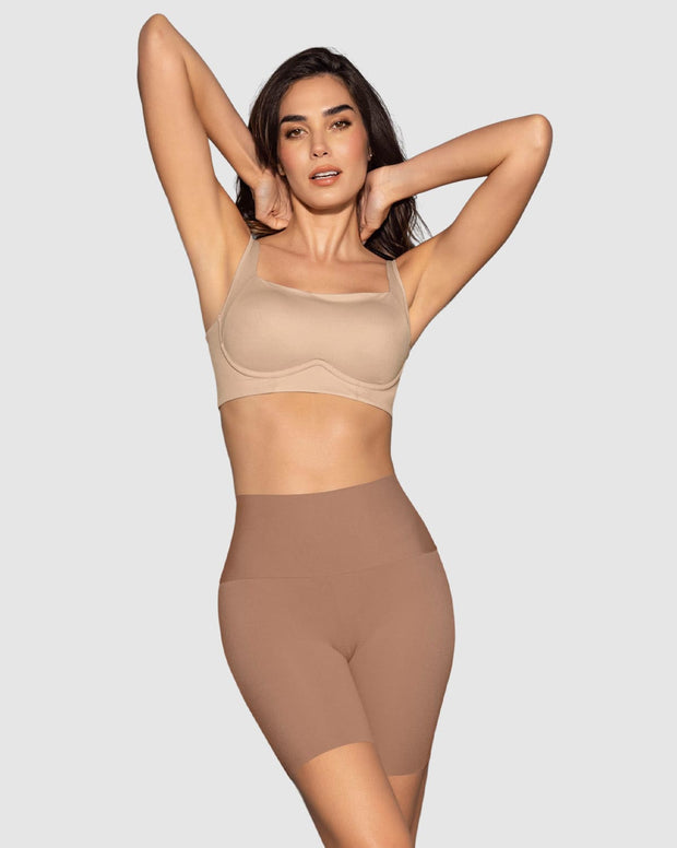 Short de control moderado aspecto invisible con fajón antideslizante