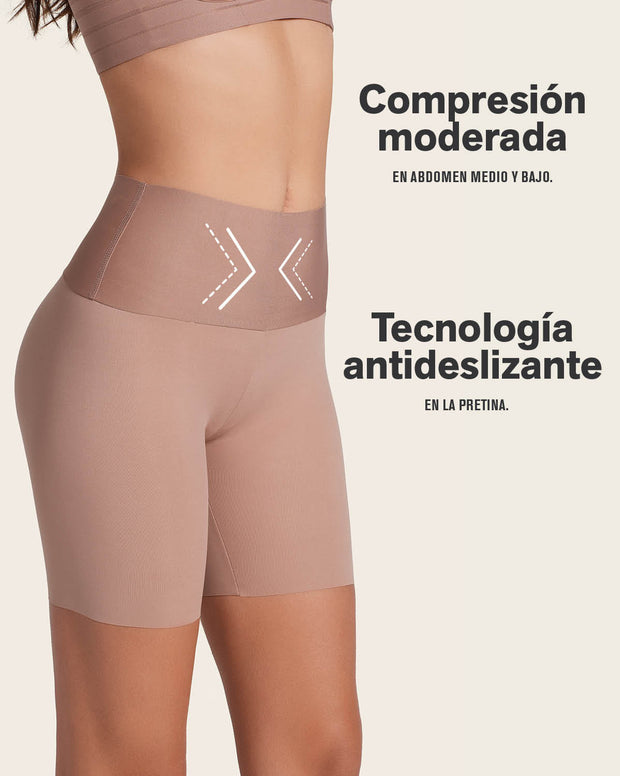 Paquete x 2 shorts de control moderado aspecto invisible con fajón antideslizante