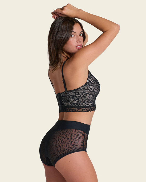 Panty faja clásico invisible con transparencias en glúteos y laterales