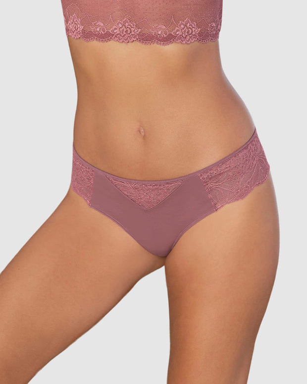 Panty estilo tanga brasilera con laterales y encaje#color_349-vino-claro