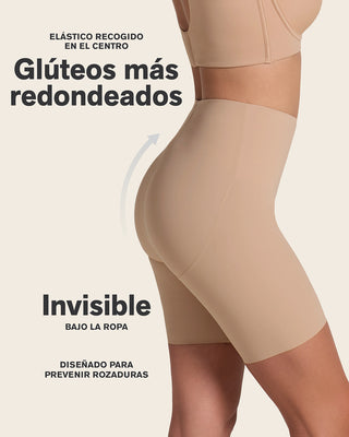 Panty short invisible de control de abdomen efecto levanta cola#color_801-cafe-medio