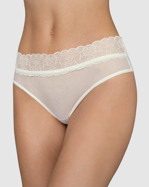 Paquete x5 panties cachetero de tiro medio en tul y encaje#color_253-perla