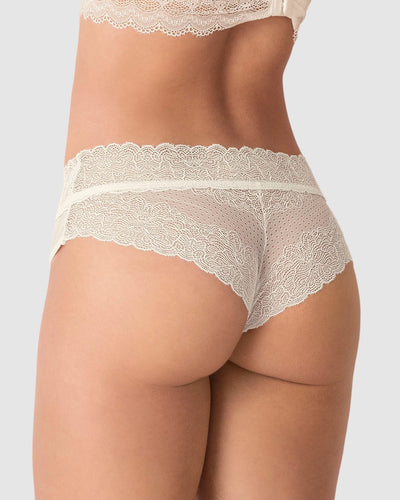 Panty cachetero de tiro medio en tul y encaje#color_253-perla