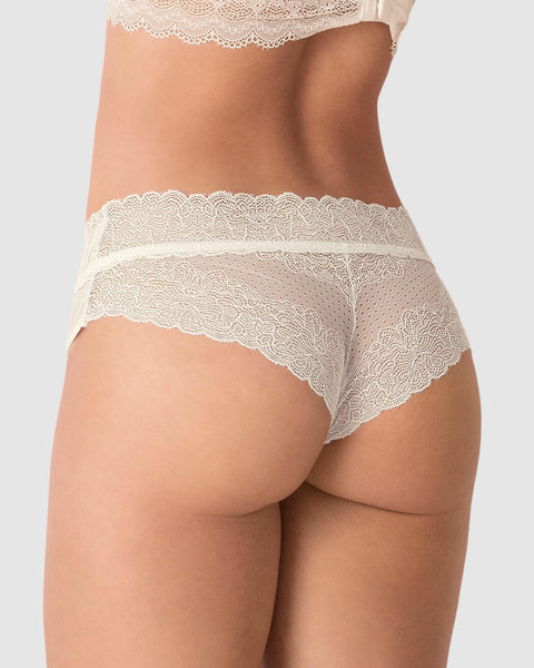 Panty cachetero de tiro medio en tul y encaje#color_253-perla