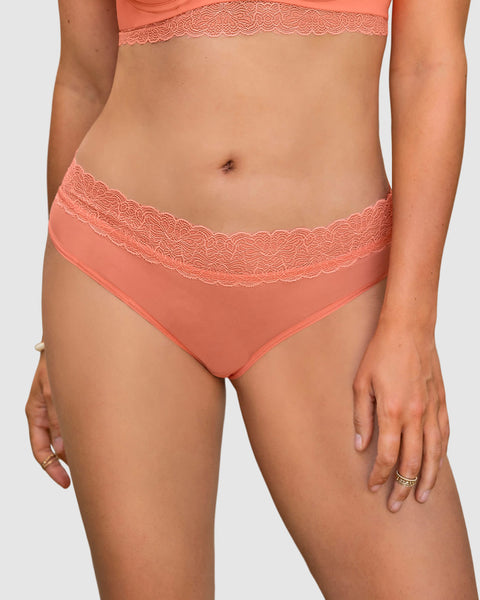 Panty cachetero de tiro medio en tul y encaje#color_273-mandarina