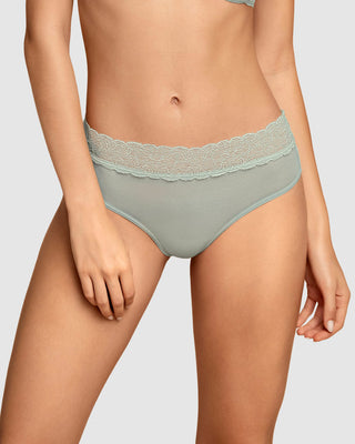 Panty cachetero de tiro medio en tul y encaje#color_458-gris-claro