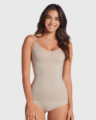 Camiseta de control de abdomen y espalda - una figura moldeada al instante#color_802-cafe-claro