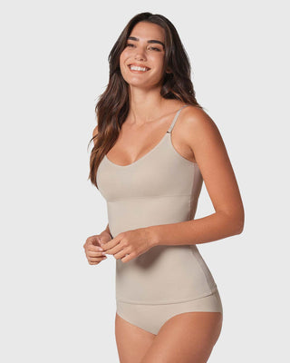 Camiseta de control de abdomen y espalda - una figura moldeada al instante#color_802-cafe-claro