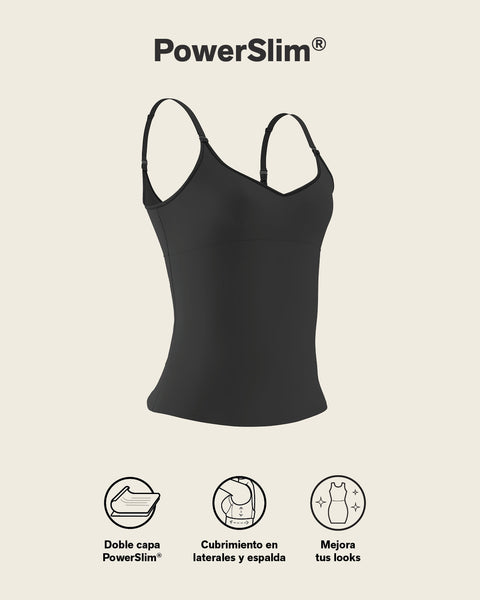 Camiseta de control de abdomen y espalda - una figura moldeada al instante#color_700-negro