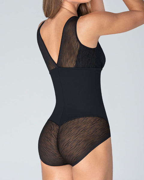 Faja tipo body con bralette incorporado con control de abdomen#color_700-negro
